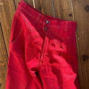 Vibrant Red 90s Rocky Mountain jeans